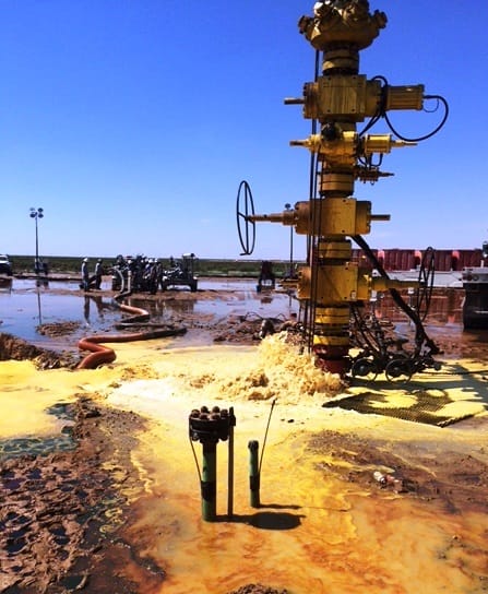 A wellhead assembly under clear skies following a control operation