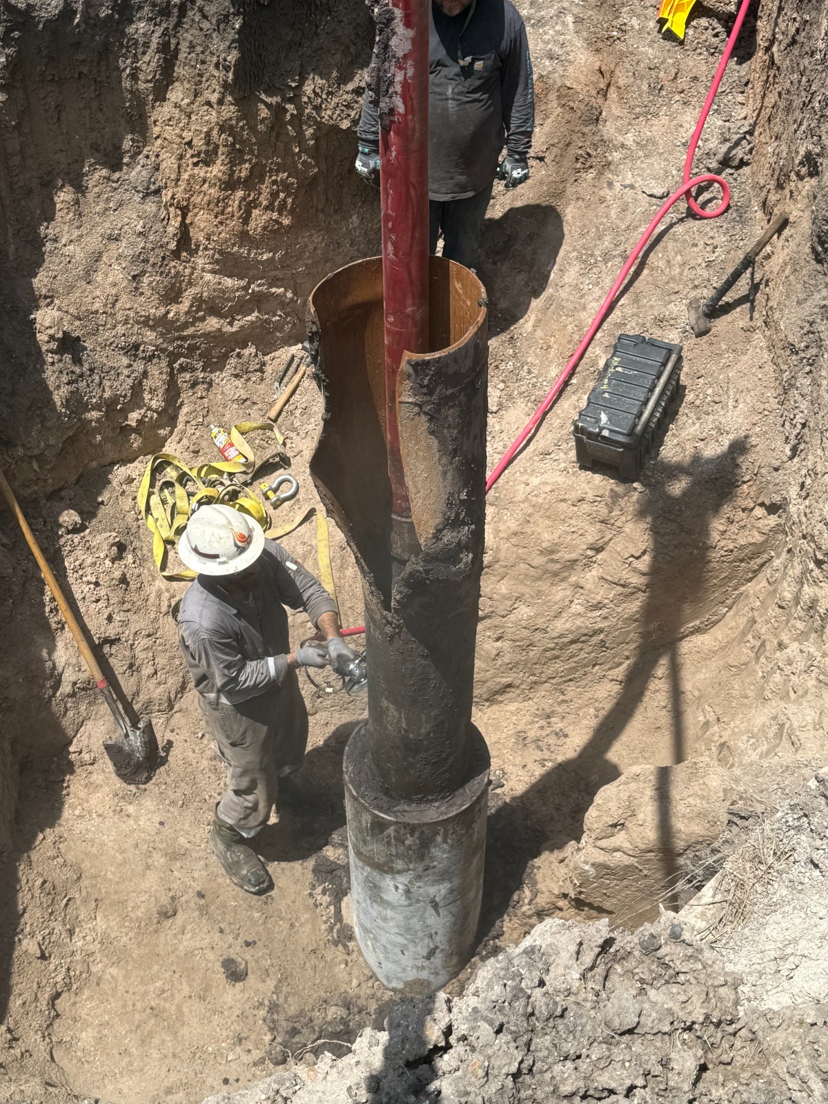 Crew equipment arranged for a wellhead access restoration operation